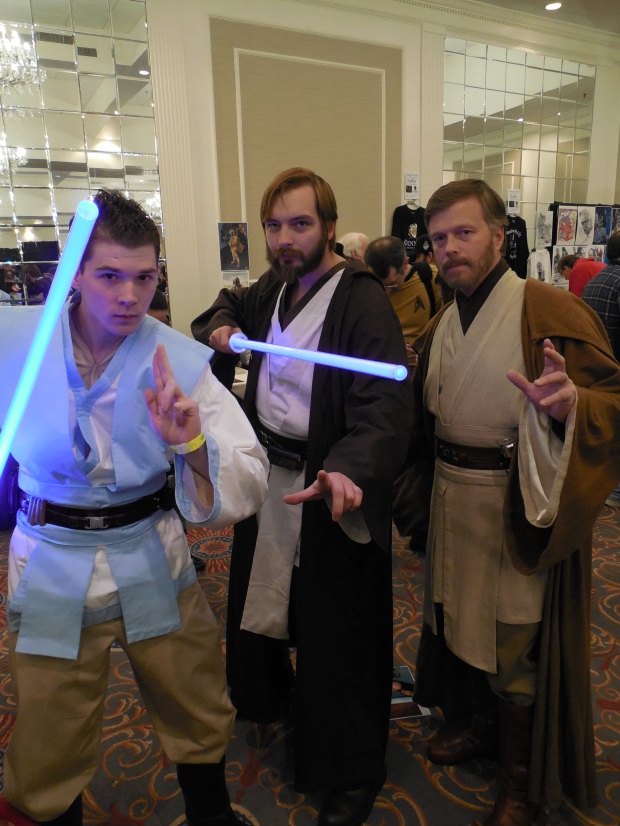 Me with some other Obi-Wan cosplayers of various ages at Super Megafest